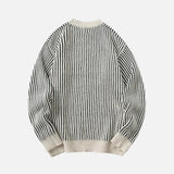 Winter Cozy Knit Vertical Striped Sweater