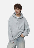 Streetwear Hip Hop Heavyweight Half Breasted Hoodie