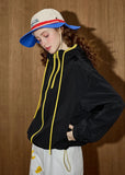 Signature Bright Zip Hooded Windbreaker Jacket