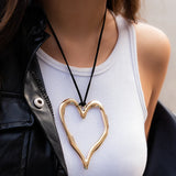 Exaggerated Hollow Love Heart Necklace