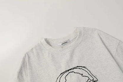 Faded Face Embroidery T-shirt