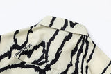Irregular Stripes Graphic Printed Short Sleeve Shirt