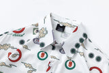 Retro Signature Graphic Printed Beach Shirt