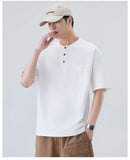 Versatile Heavyweight Henley Neck T-Shirt