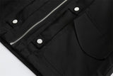 Black Zip-up Denim Jacket