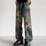 Streetwear Vintage Retro Hip Hop Patterned Jeans