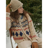 Cozy Vintage Christmas Argyle Knit Cardigan