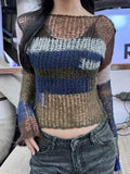 Y2K Cropped Knitted Sweater