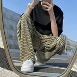 Drawstring Loose Ice Silk Pants