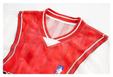 Fake Two Piece Graphic Print V-Neck Basketball T-Shirt