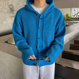 Versatile Solid Color Casual Hooded Cardigan
