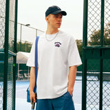 Model wearing the white Passionate Threads T-Shirt