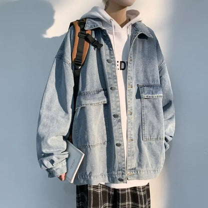 High Street Loose Button Patchwork Denim Jacket