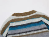 Rainbow Fluffy Oversized Striped Fuzzy Sweater