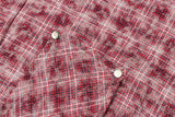 Woven Plaid Long Sleeved T-Shirt