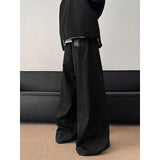 Men's Modern Patchwork Wide Leg Leather Pants