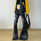 Vintage Black Retro Wide Leg Jeans