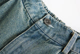 Divine Print Denim Shorts