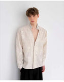 Luxury Pearl Patchwork Long Sleeve Shirt