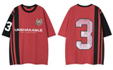 Breathable Retro Graphic Patchwork Racing Sport T-Shirt