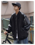 Oversized Solid Leather Motorcycle Jacket