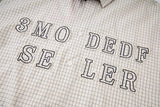 Retro Plaid Embroidered With Tie Long Sleeve Shirt