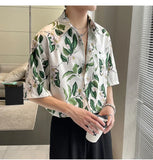 Casual Vintage Flower Print Hawaiian Beach Shirt