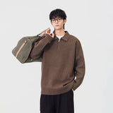 Comfortable Ribbed Knit Half Zipper Sweater