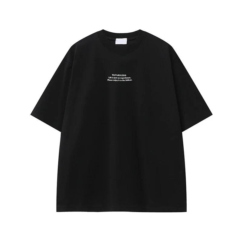 Korean Style Letter Print Round T-Shirt