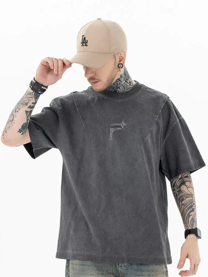 Y2k Retro Washed Embroidery T-shirt