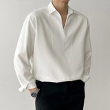 Classic Cool Luxury Korean V-Neck Slim Long Sleeve Shirt