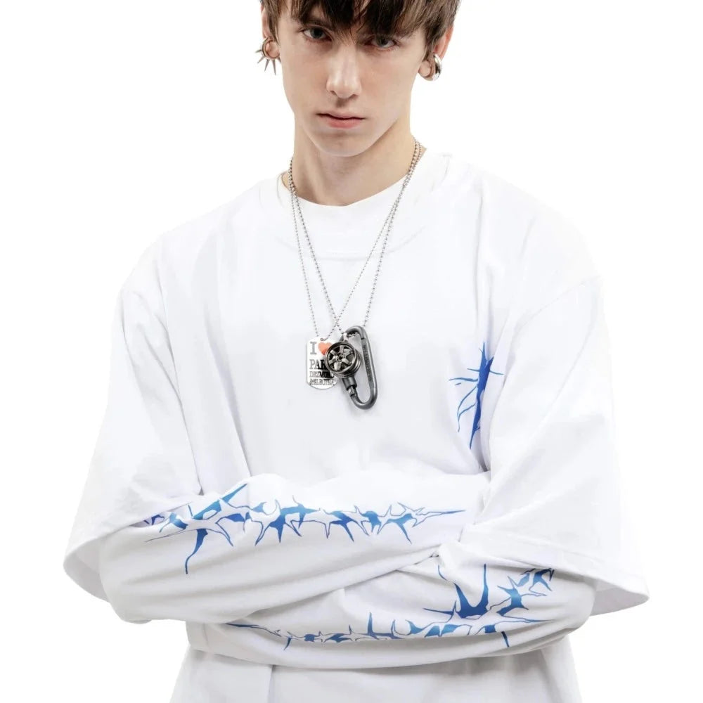 Bright Side Graphic Print Long T-shirt