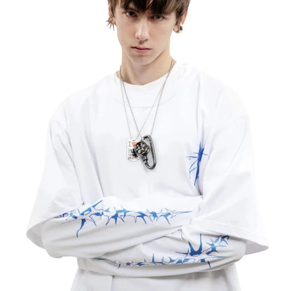 Bright Side Graphic Print Long T-shirt