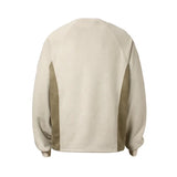 Flattering Retro Letter Patchwork Suede Sweatshirt