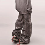 Streetwear Washed Baggy Punk Denim Cargo Jeans