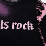Essential Distressed Letter Graphic Knitted Sweater