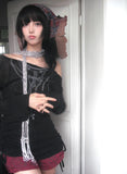 Y2K Off-Shoulder Long-Sleeve T-shirt