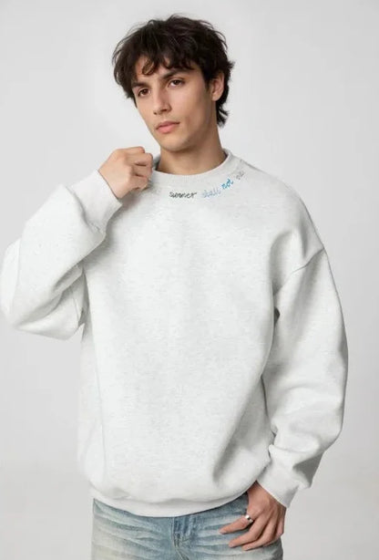 Rainbow Letter Embroidery Crewneck Sweatshirt