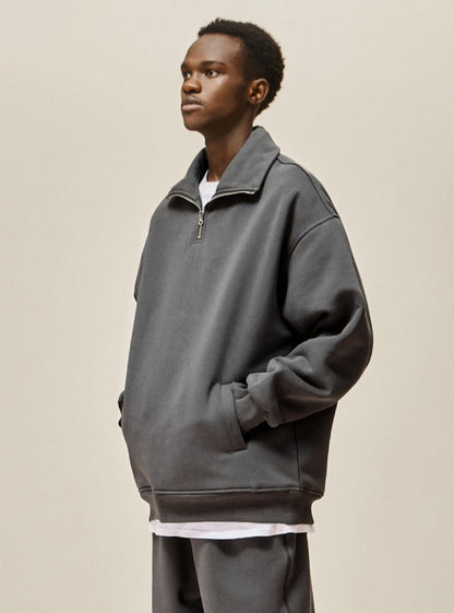 Half Zip-Up Sweatshirt Set