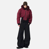 Versatile Thickened Elastic Waist Hooded Puffer Jacket