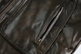 Retro Rivets Stand Collar Motorcycle Leather Vest