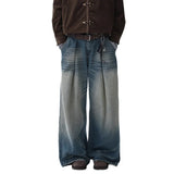 Vintage Distressed Ripped Wide Leg Jeans