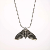 Gothic Skull Moth Charm Necklace