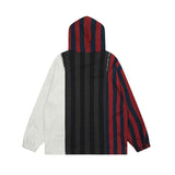 Y2K Insulated Retro Striped Patchwork Zipper Hoodie