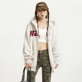 Cozy Oversized Letter Embroidery Sweatshirt