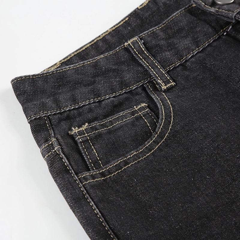 Floral Embroidered Flared Jeans