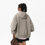 Windproof Suede Zipper Hooded Leather Jacket