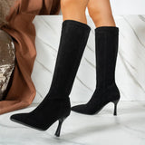 Elegant Toe Stretch Thin High Heels Boots