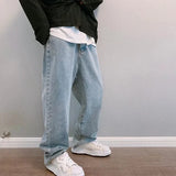 Streetwear Blue Baggy Denim Wide Leg Jeans