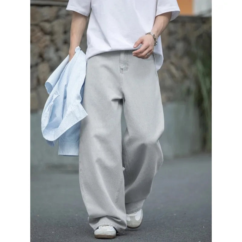 Relaxed Fit Vintage Washed Straight Jeans